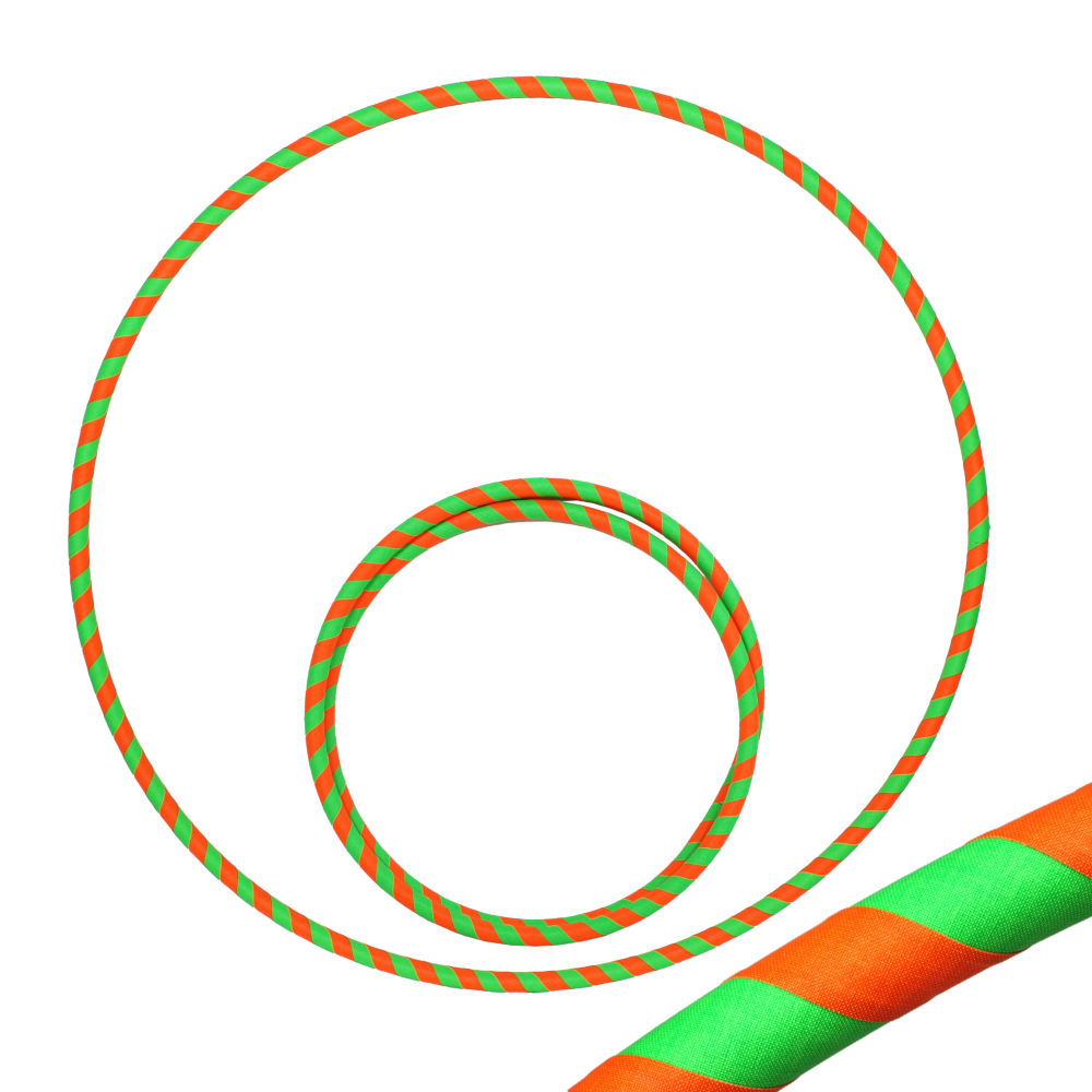 Zirkusladen-Hoop, 80cm, UV orange / grün