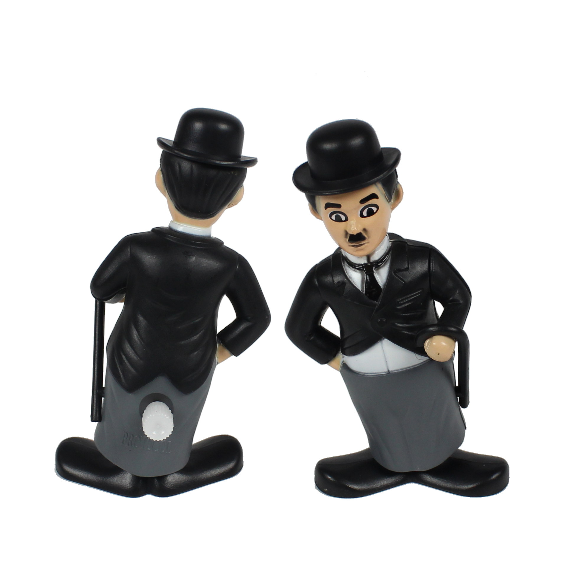 Aufziehfigur Charlie Chaplin front and back