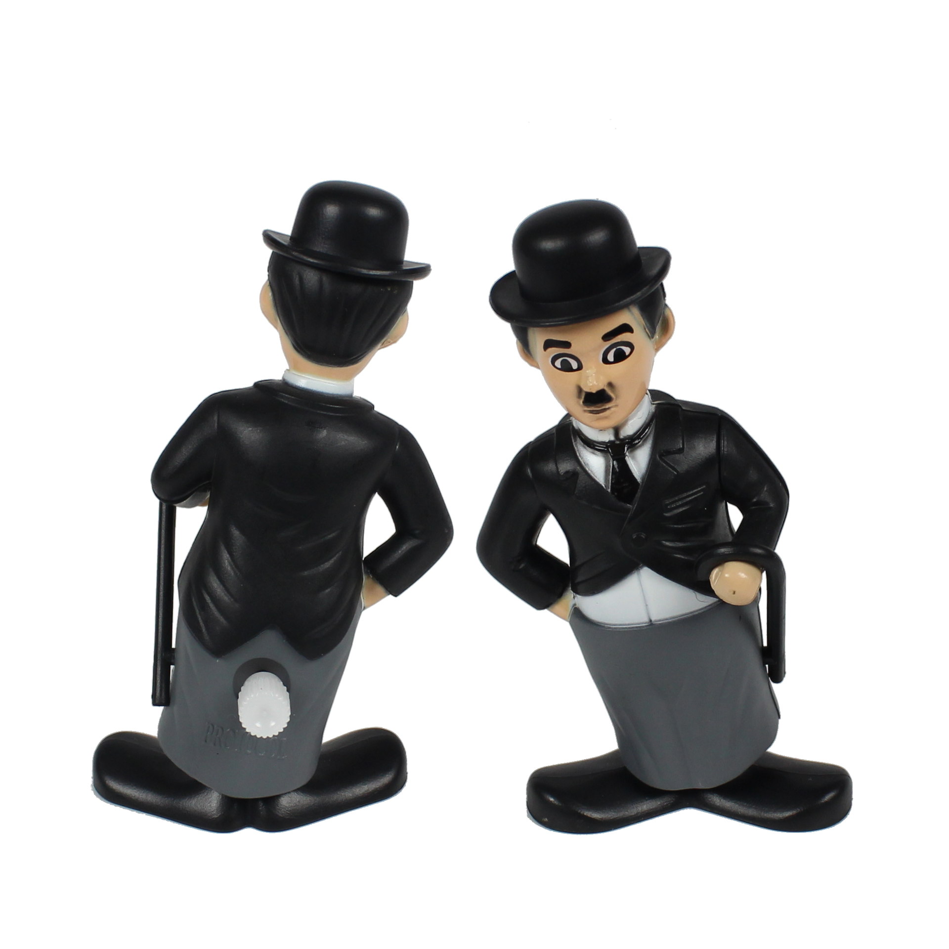 Chaplin-2 Aufziehfigur Charlie Chaplin front and back