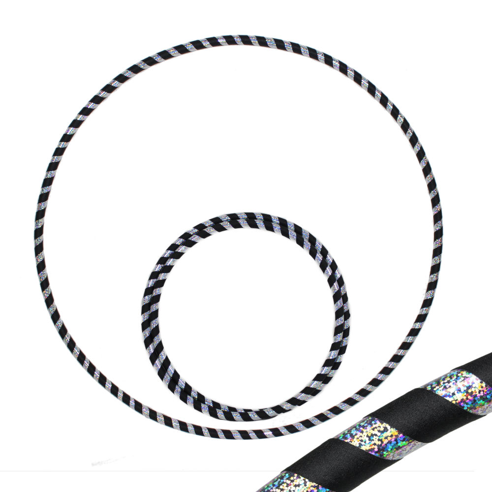 Zirkusladen-Hoop, 90cm, schwarz / silber-glitzer