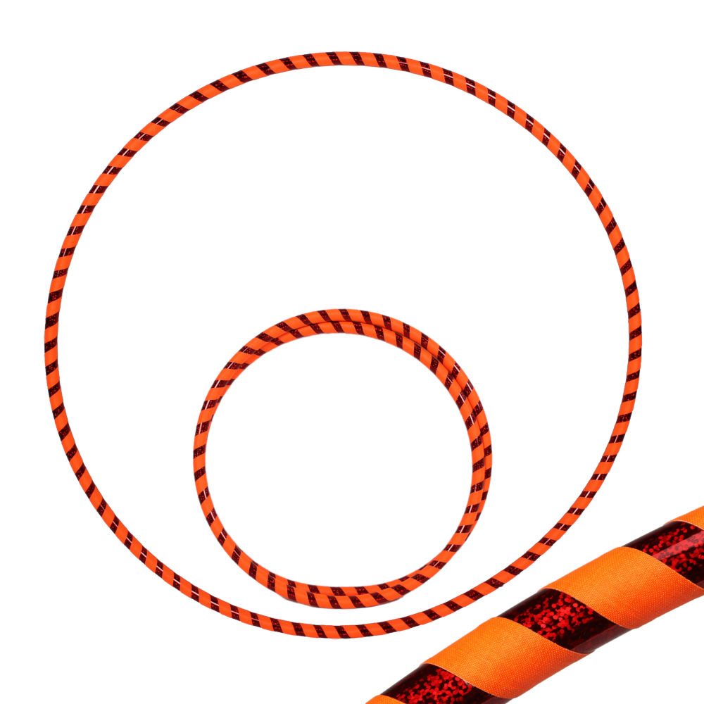 Zirkusladen-Hoop, 90cm, orange (uv) / rot-glitzer